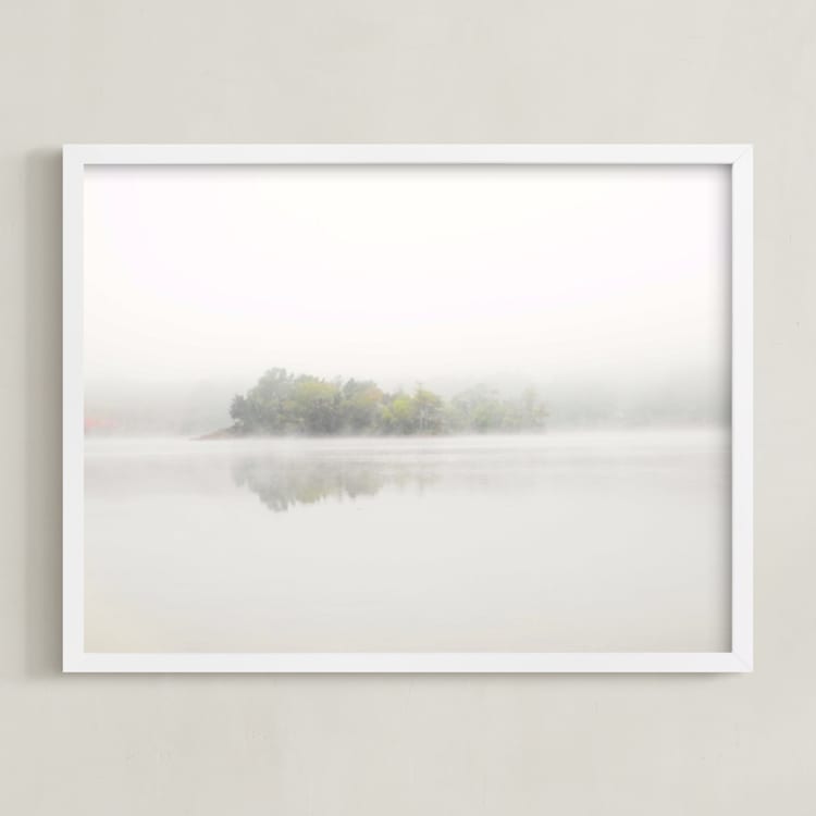 "The Island" - Art Print in Mist White by S.L. Bird - Framed