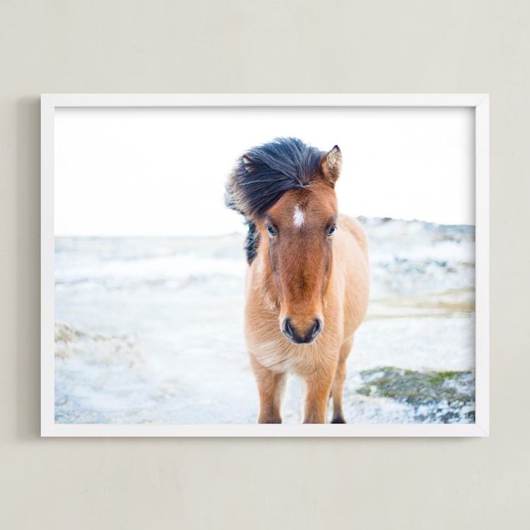 "All Is Quiet" - Art Print in Neutral Skies by Jenni Kupelian - Framed