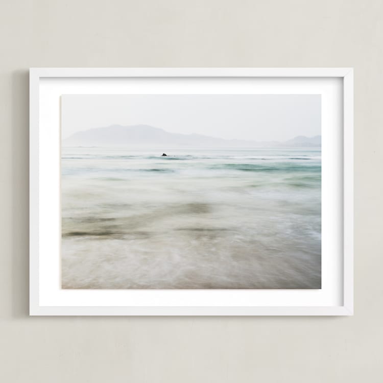"the pacific" - Art Print in Pacific Blue by Kaitlin Rebesco - Framed