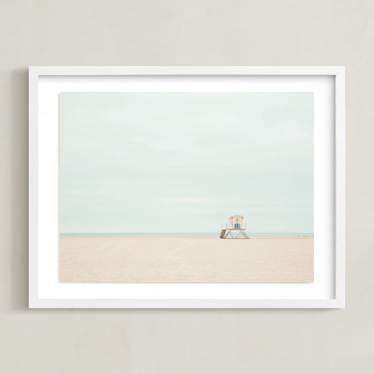"Tower 13" - Art Print in Sky Blue by Three Kisses Studio - Framed