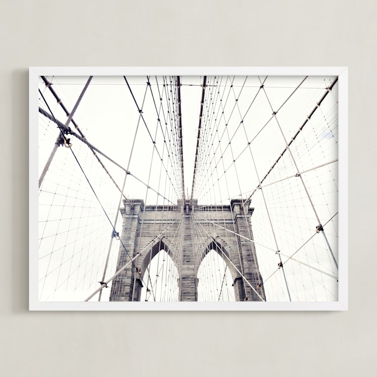 "A Classic" - Art Print in White by Caroline Mint - Framed