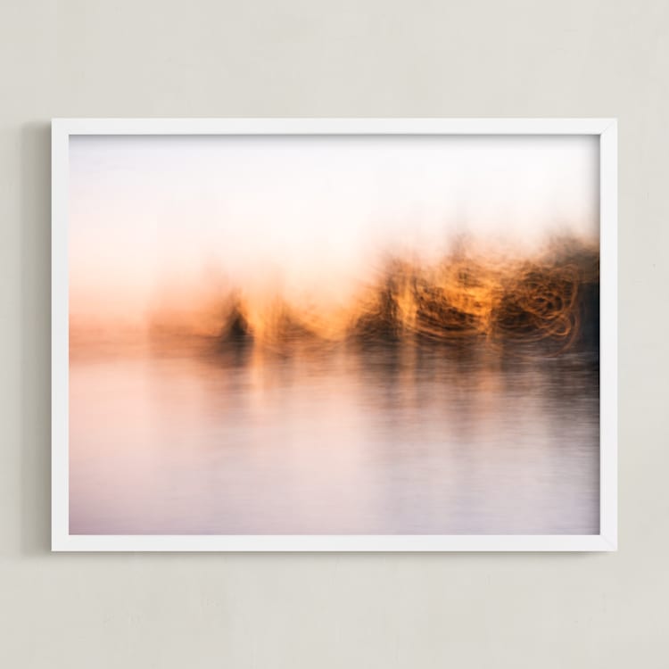 "Lake dreams" - Art Print in Warm Neutral by Jacquelyn Sloane Siklos - Framed