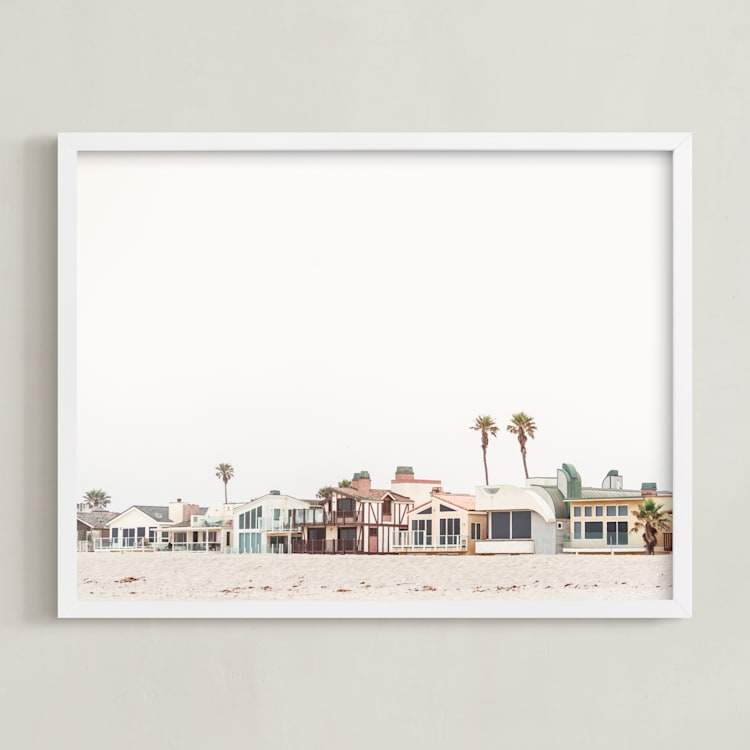 "Beach Houses" - Art Print in beach by Kamala Nahas - Framed