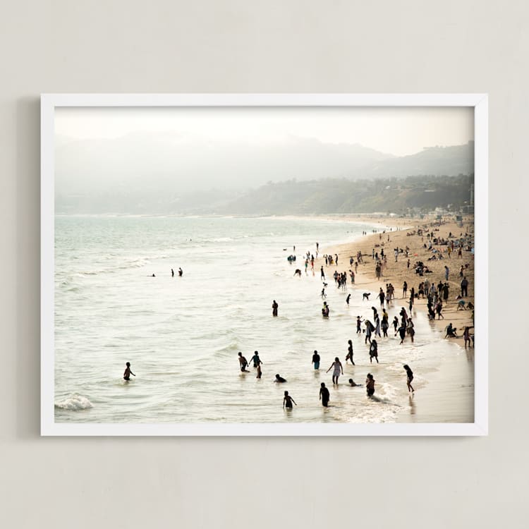 "Seaside Contrast" - Art Print in Seafoam Green by Emmy Hagen - Framed