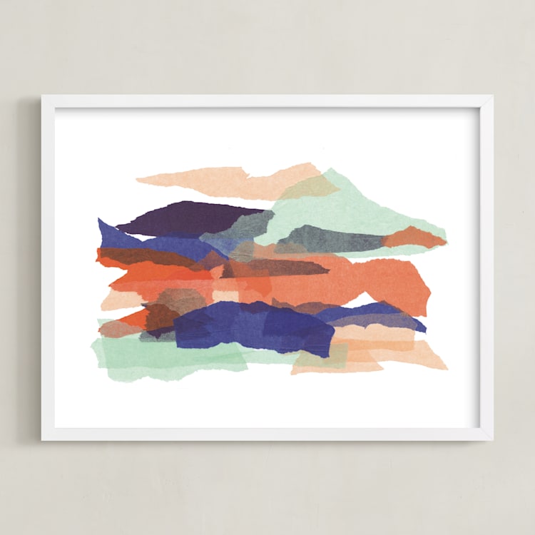 "mountain sunset one" - Art Print in golden hour by Carrie Moradi - Framed