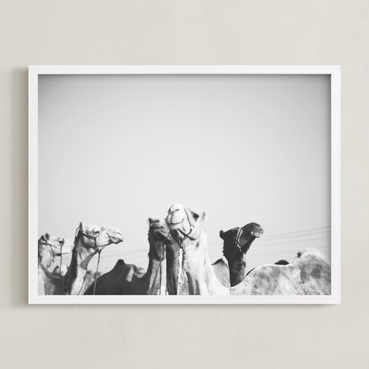 "Leader of the Pack" - Art Print in Black and White by Heather Marie - Framed