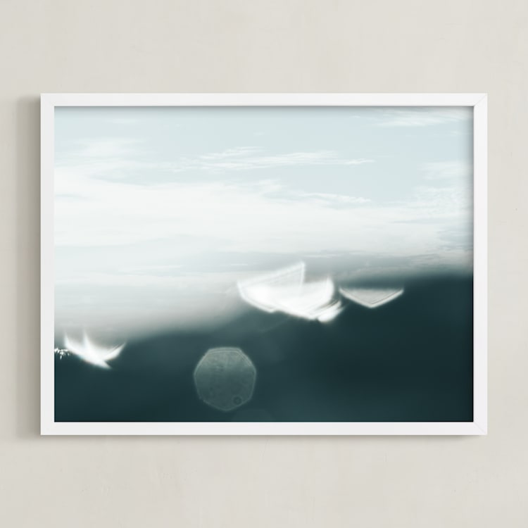 "Surface Tension 1" - Art Print in ocean by Kamala Nahas - Framed