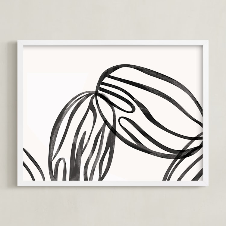 "almond milk" - Art Print in graphite by Carolyn MacLaren - Framed