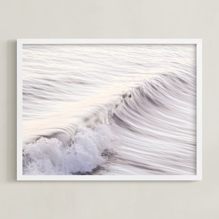 "Cayucos Soft Waves " - Art Print in Original Silver by Lisa Sundin - Framed