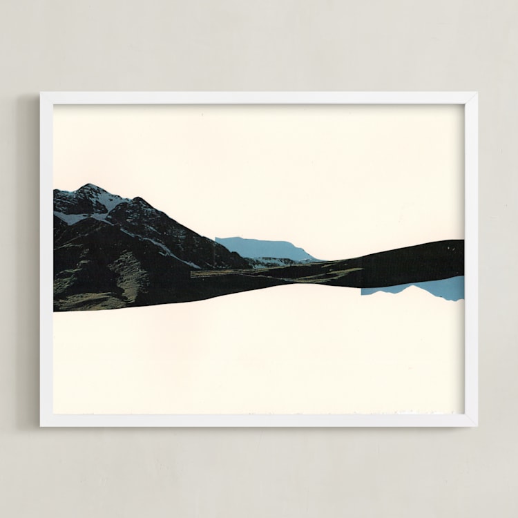 "Spliced Landscape 1" - Art Print in Blue Topaz by Melinda Laszczynski - Framed