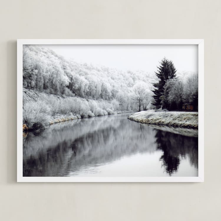 "Winter's Breath" - Art Print in White by Eva Marion - Framed