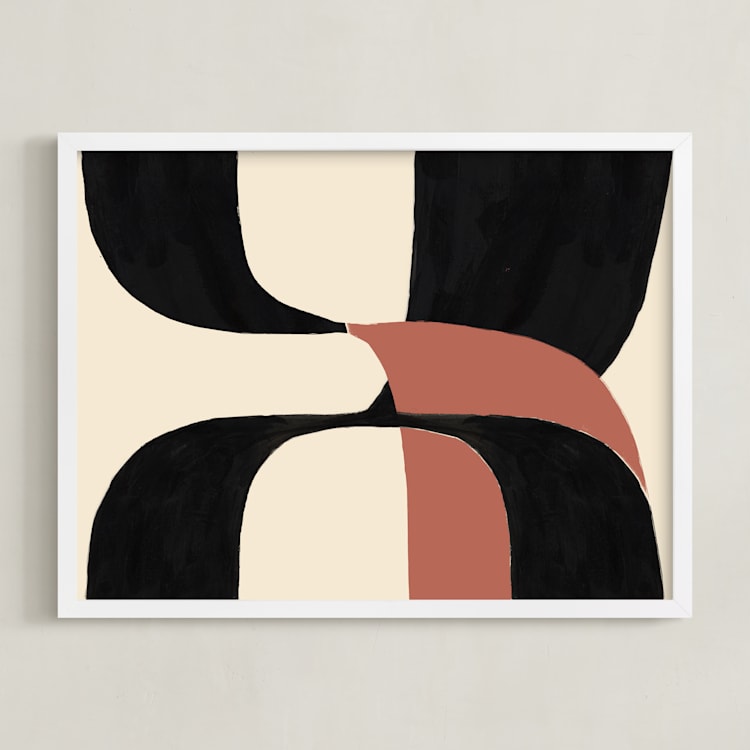 "Shifts" - Art Print in Carotenoid by Bethania Lima - Framed