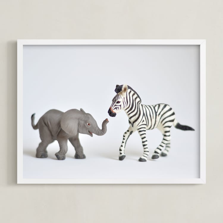 "These Friends" - Art Print in Light Grey by Kinga Subject - Framed