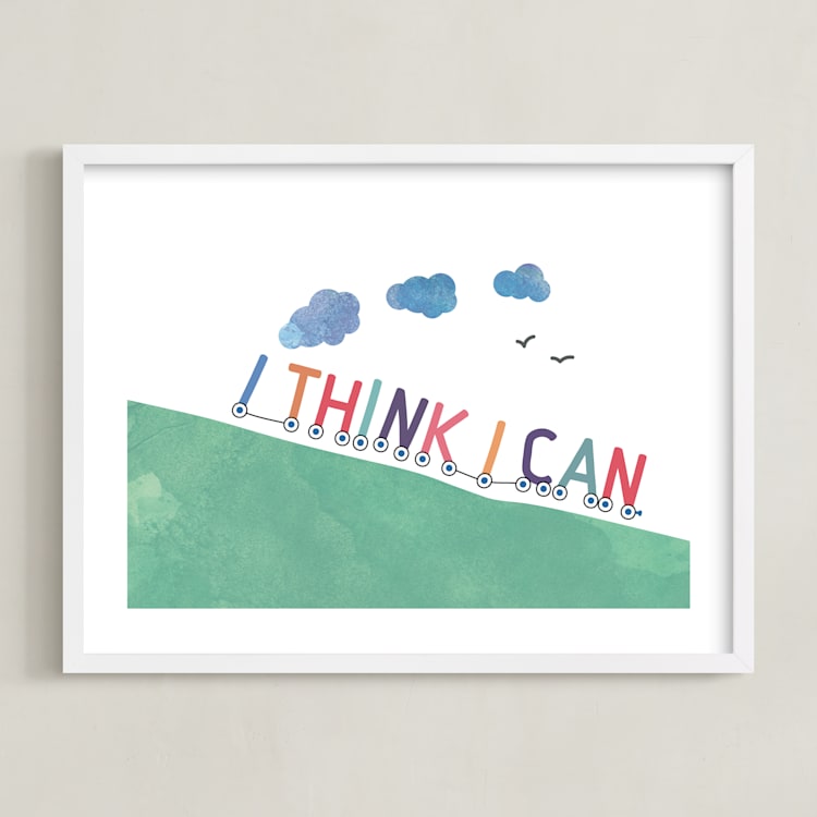 "You can." - Art Print in grass green by R studio - Framed