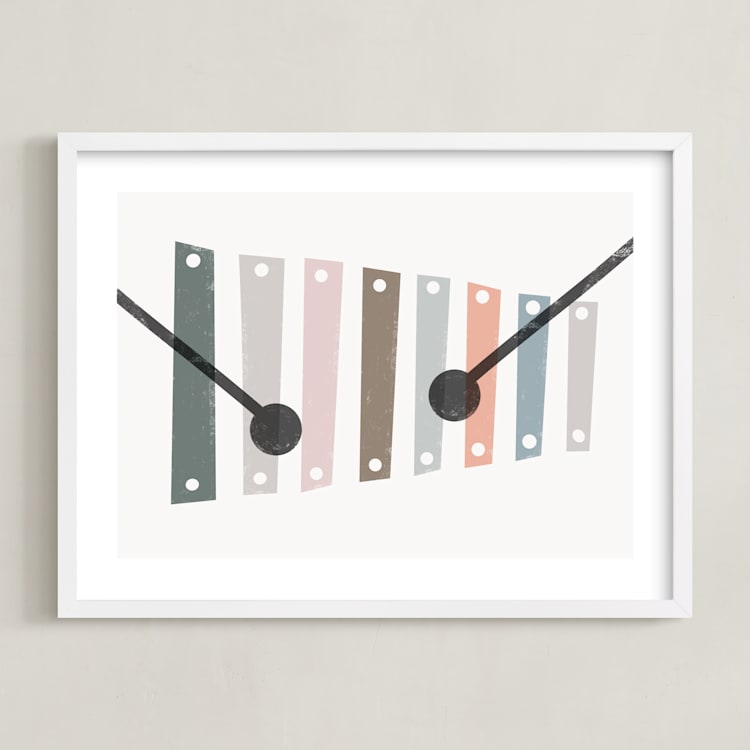 "Xylo" - Art Print in Brahms by Maja Cunningham - Framed