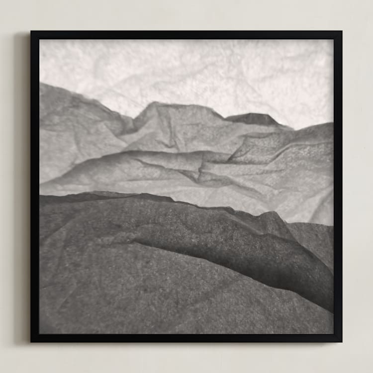 "Paper Napkin Panorama III" - Art Print in Charcoal by Shannon Kohn - Framed