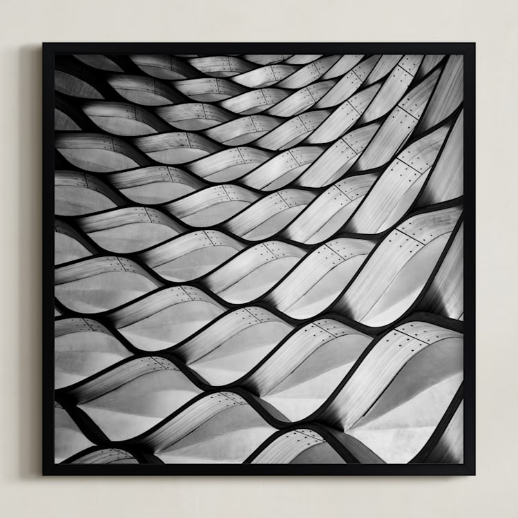 "Honeycomb" - Art Print in Black & white by Angie McMonigal - Framed