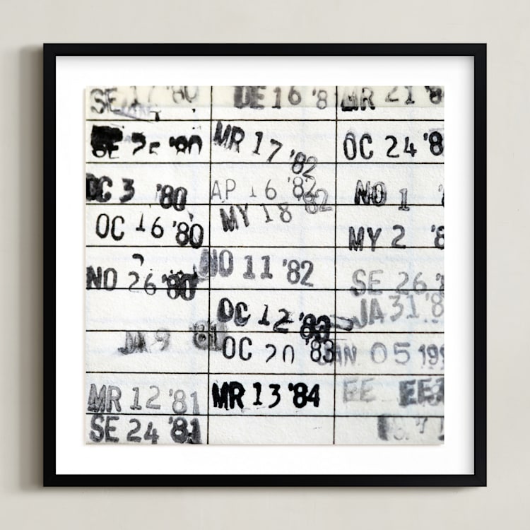 "Date Due" - Art Print in Ivory by ALICIA BOCK - Framed