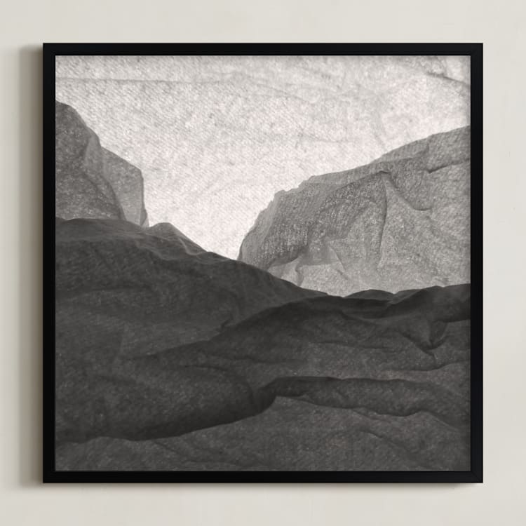 "Paper Napkin Panorama I" - Art Print in Charcoal by Shannon Kohn - Framed