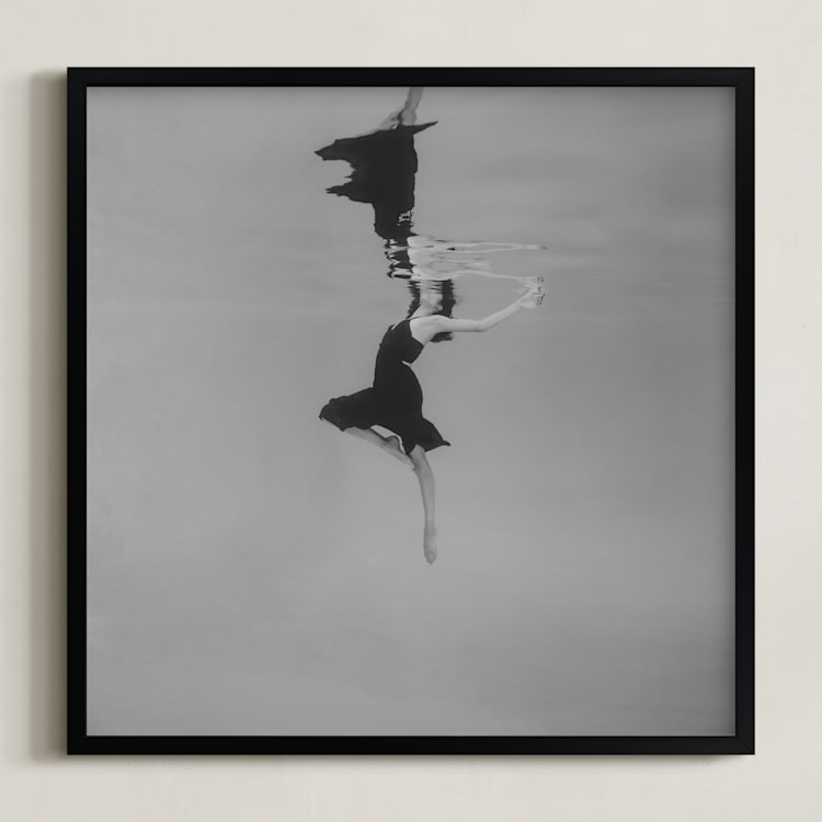 "Softly" - Art Print in Smoke by Mallory Morrison - Framed