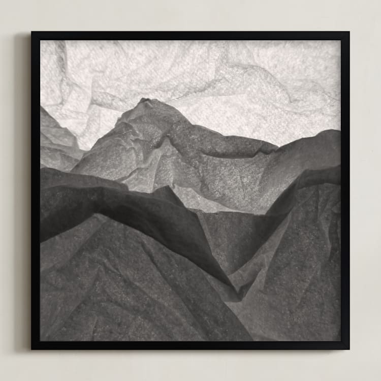 "Paper Napkin Panorama II" - Art Print in Charcoal by Shannon Kohn - Framed