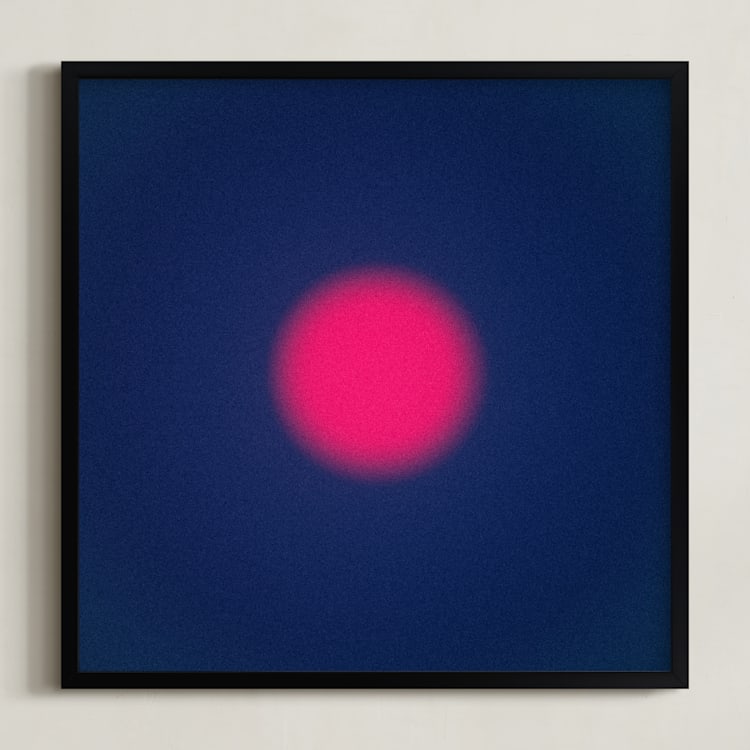"Sun in the dust. Variations 1" - Art Print in Blue and Red by Arash Fattahi Acosta - Framed