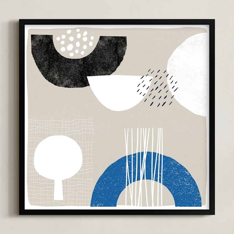 "Associate 2" - Art Print in Brilliant Blue by Francesca Iannaccone - Framed