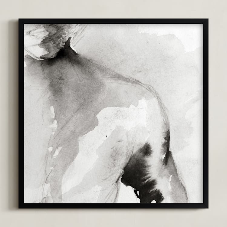 "As You Are" - Art Print in Quiet Gray by Karen Kaul - Framed