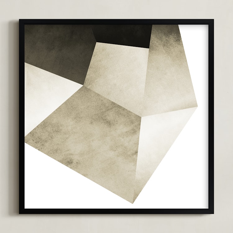 "Lemurian Facets Two" - Art Print in Lemurian Latte by Hannah Lipking - Framed