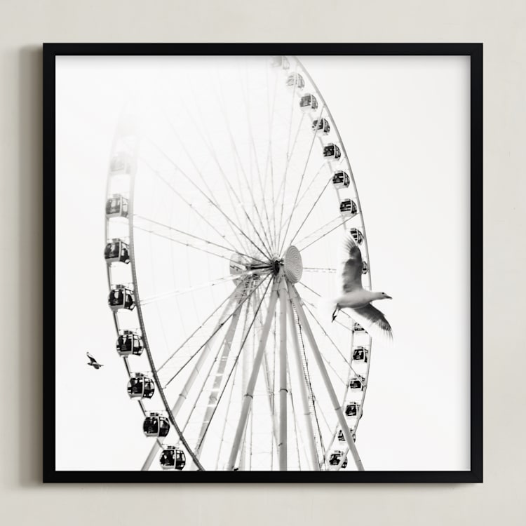 "Rise" - Art Print in Slate Gray by Stacy Kron - Framed