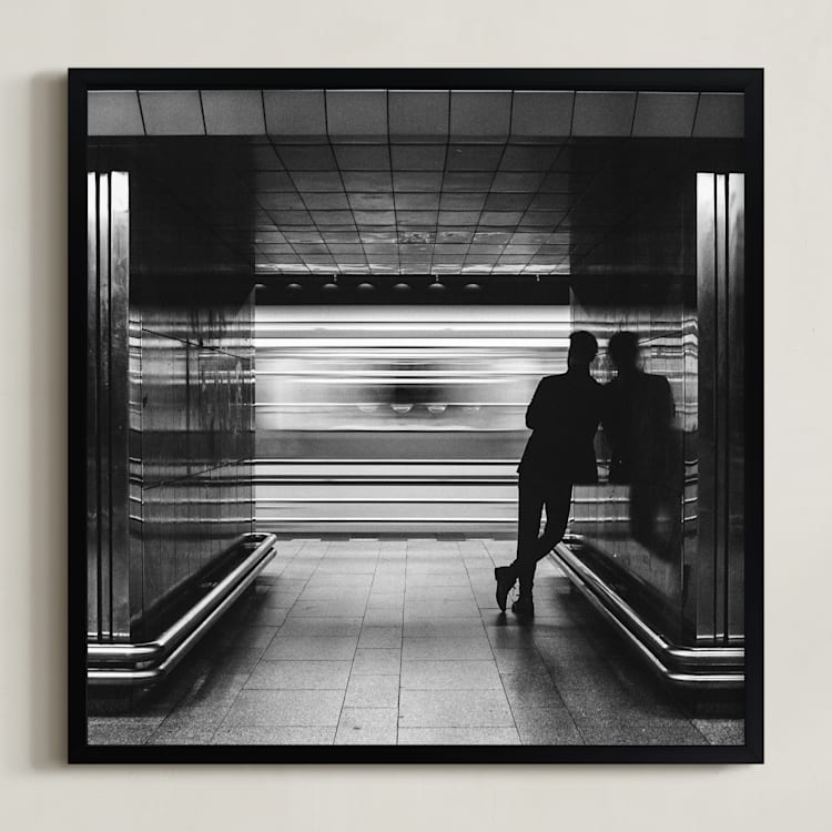 "Patience" - Art Print in Black and White by Mark Kirby - Framed