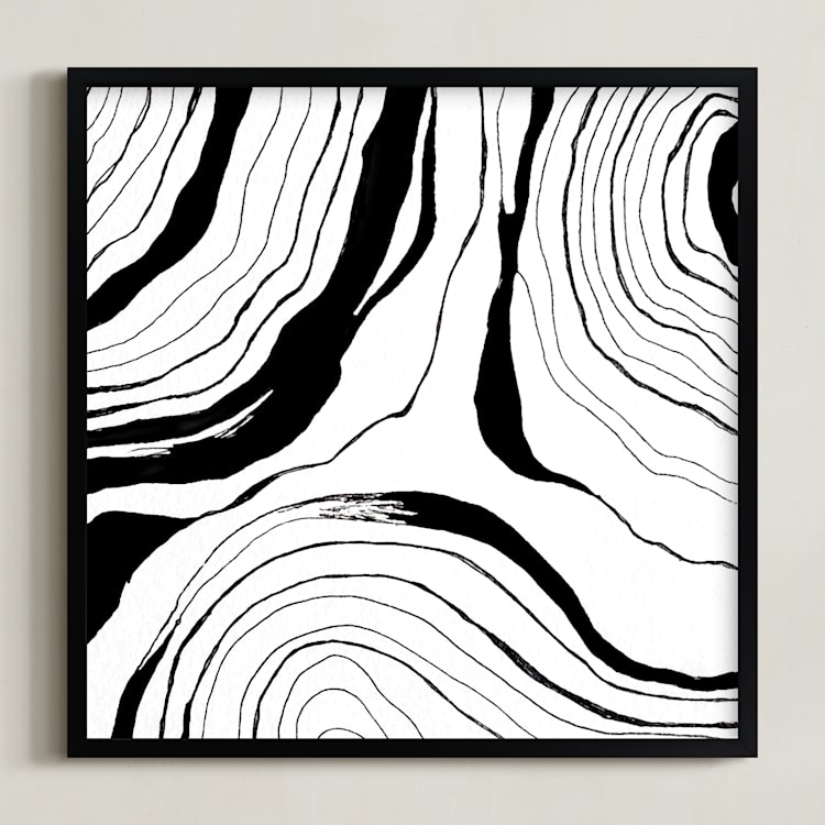 "Story Lines (Two)" - Art Print in India Ink by Hannah Lipking - Framed