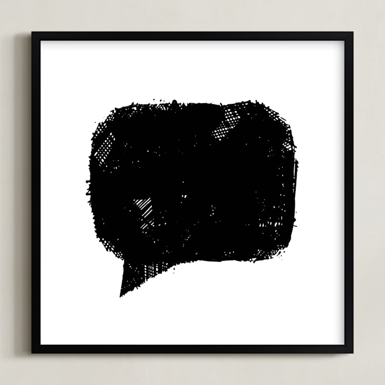 "This is how I feel today" - Art Print in Black & White by Melissa Ponicsan - Framed
