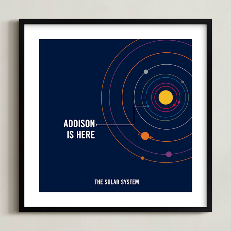 "You are Here" - Personalized Art Print in Midnight by Robin L. Andrews - Framed