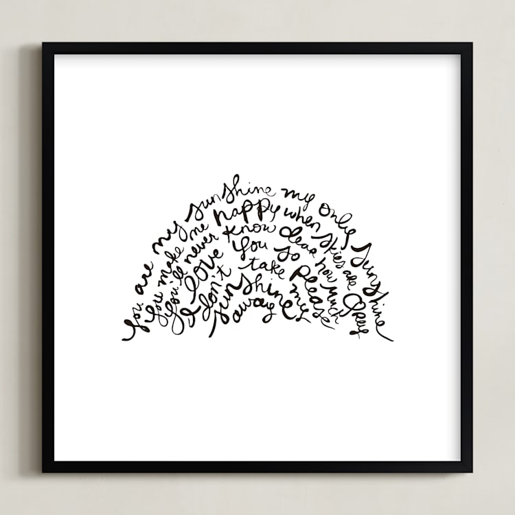"You are my Rising Sunshine" - Art Print in Black by Dean Street - Framed