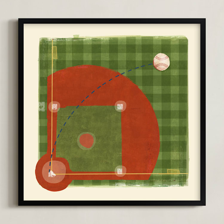 "Dinger 2 Diamond in the Rough" - Art Print in Clay by Kamala Nahas - Framed