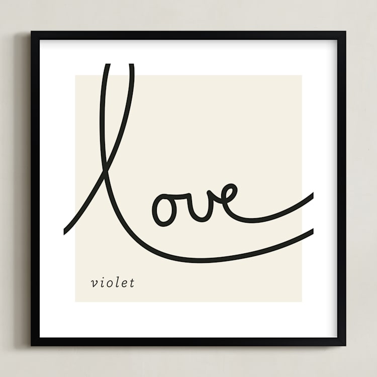 "Sweet Sophistication" - Personalized Art Print in Linen by Erin Pescetto - Framed