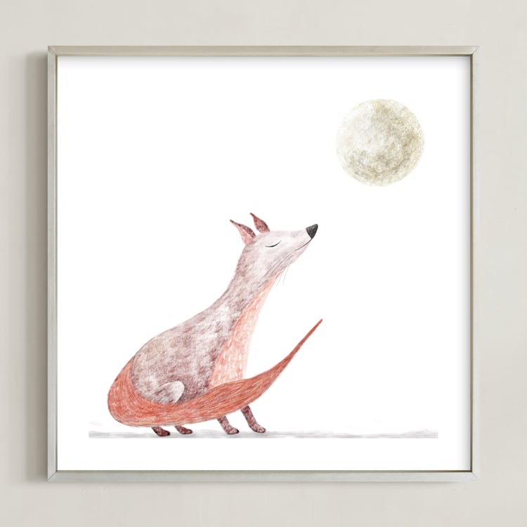 "Harvest Moon" - Art Print in Fox tail by Maja Cunningham - Framed