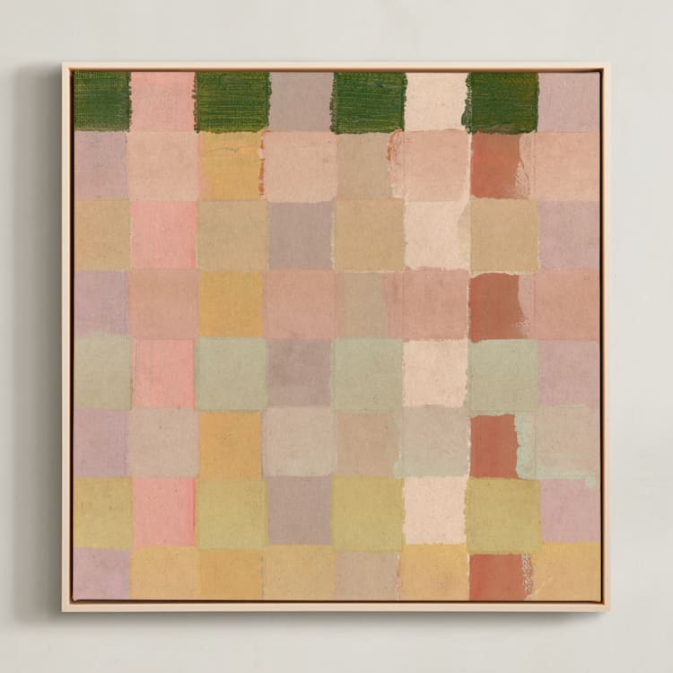 "Checkers 2" - Art Print in Fern by Lindsay Megahed - Framed Canvas