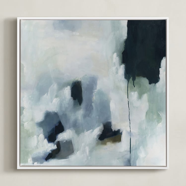 "Woven Thoughts" - Art Print in Fog by Nicoletta Savod - Framed Canvas
