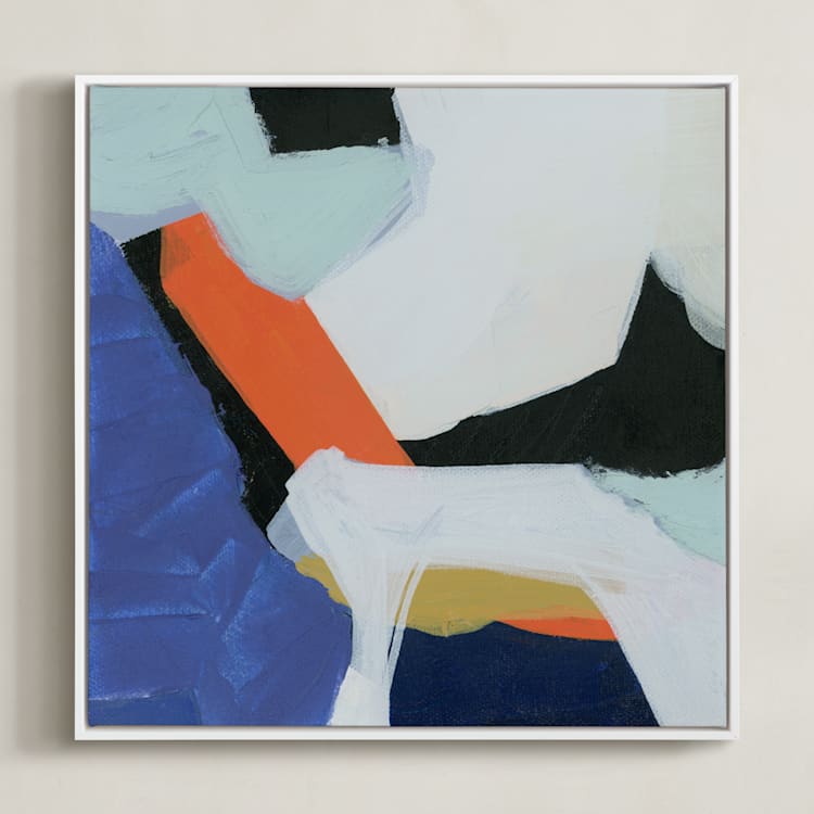 "Urban Flow 2" - Art Print in Blue Jewels by Eunmee Studio - Framed Canvas
