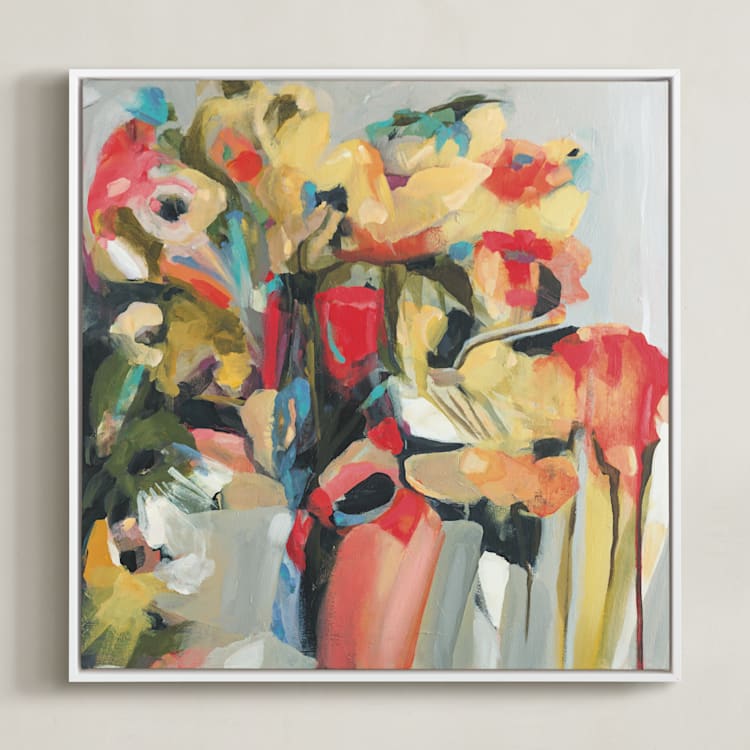 "In Memory Of" - Art Print in Rose by Heather Karp - Framed Canvas