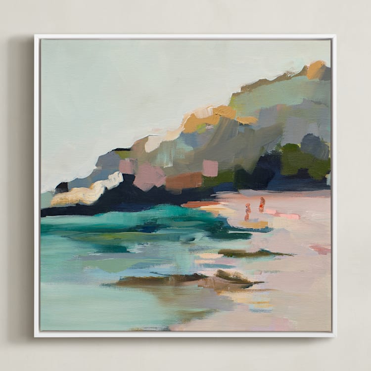 "Paradise Lost I" - Art Print in Sea by Jenny Westenhofer - Framed Canvas