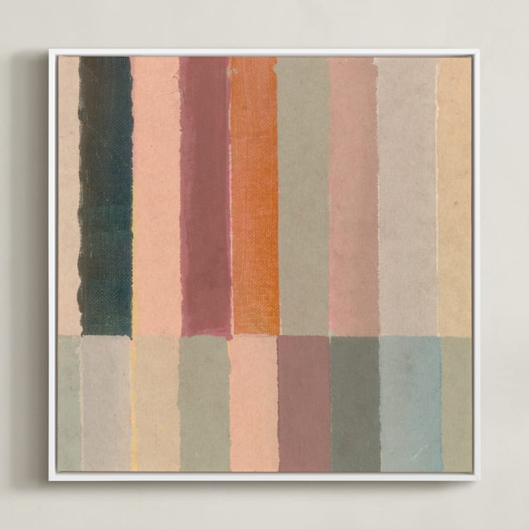 "Piano Bars II" - Art Print in Mauve by Lindsay Megahed - Framed Canvas