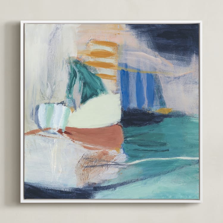 "Into the light " - Art Print in Soft Rainbow by Mary Gaspar - Framed Canvas