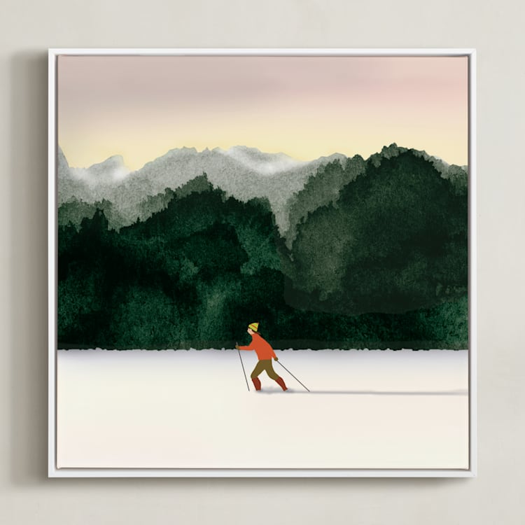 "Season's Best" - Art Print in Emerald by Shannon - Framed Canvas