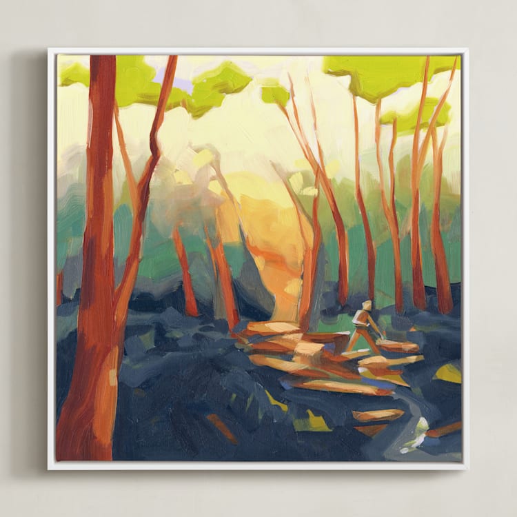 "Fell In Love With the Tree Feller" - Art Print in Lemon Light by Khara Ledonne - Framed Canvas