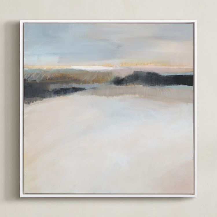 "A Winter's Walk" - Art Print in Winter Pink by AlisonJerry - Framed Canvas