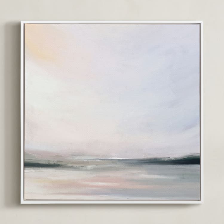 "Mindful 1" - Art Print in Sky Blue by Amy Hall - Framed Canvas