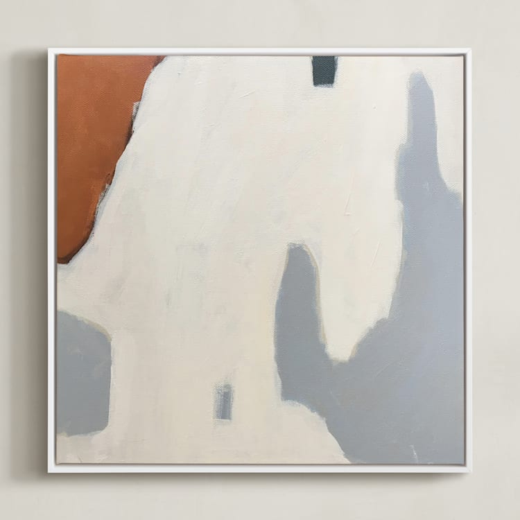"Drip" - Art Print in French Blue by Kara Schlabaugh - Framed Canvas